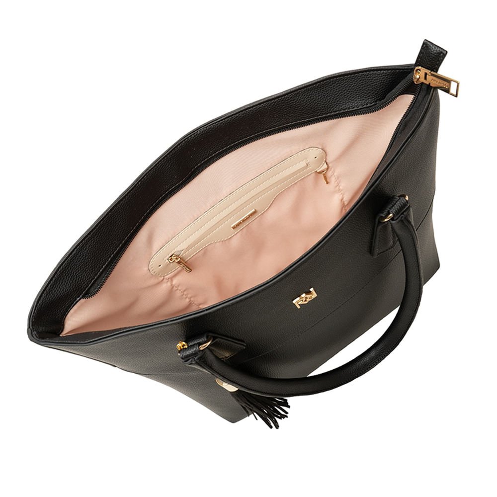 Bolsa Feminina Rafitthy Shopping Grande Preto Preto 3