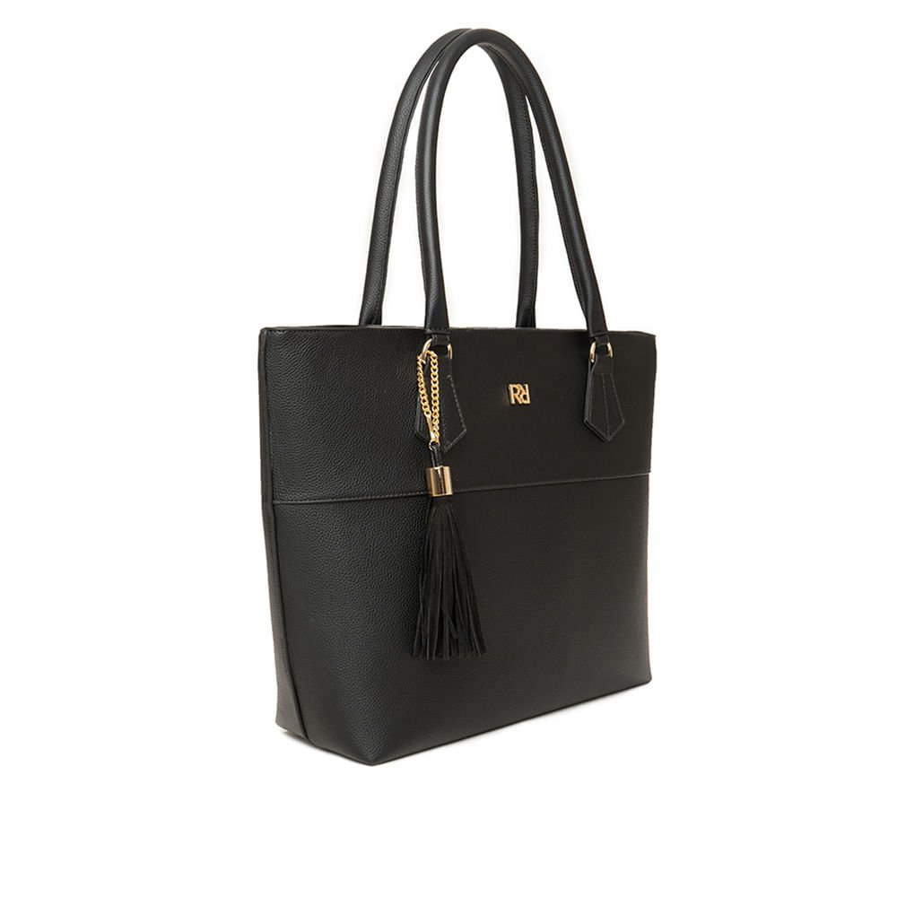 Bolsa Feminina Rafitthy Shopping Grande Preto Preto 4