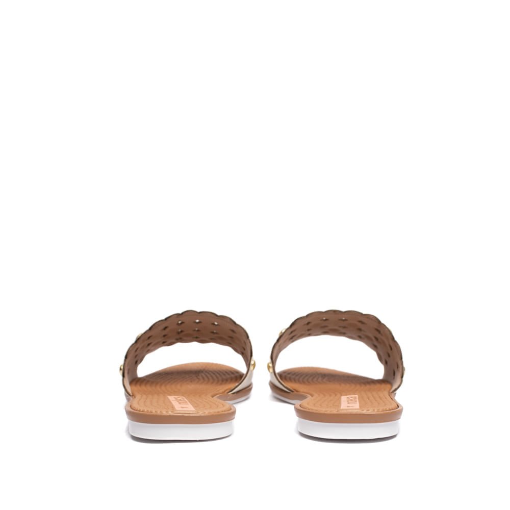 Rasteira Feminina Moleca Turim Spikes Off White Bege 4