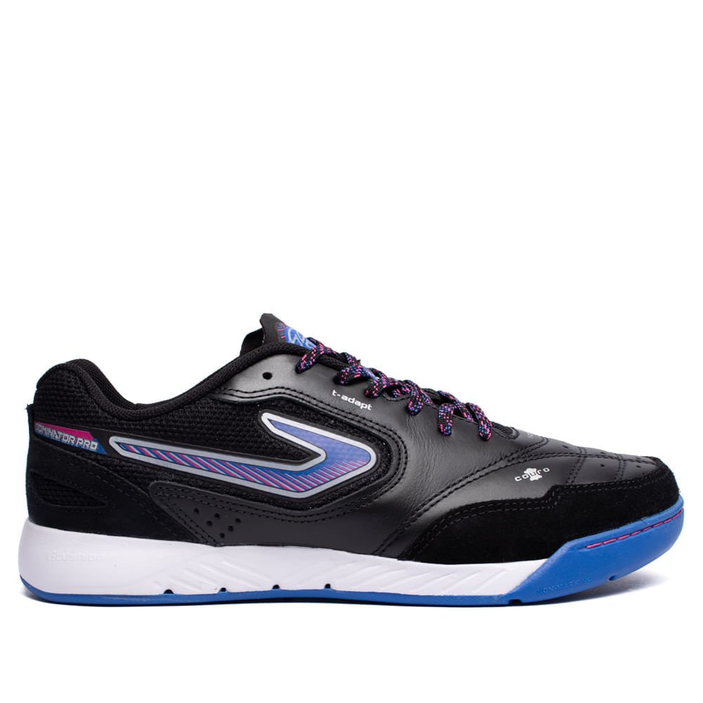 Chuteira Futsal Masculina Topper Dominator Pro Vi Preto/Azul