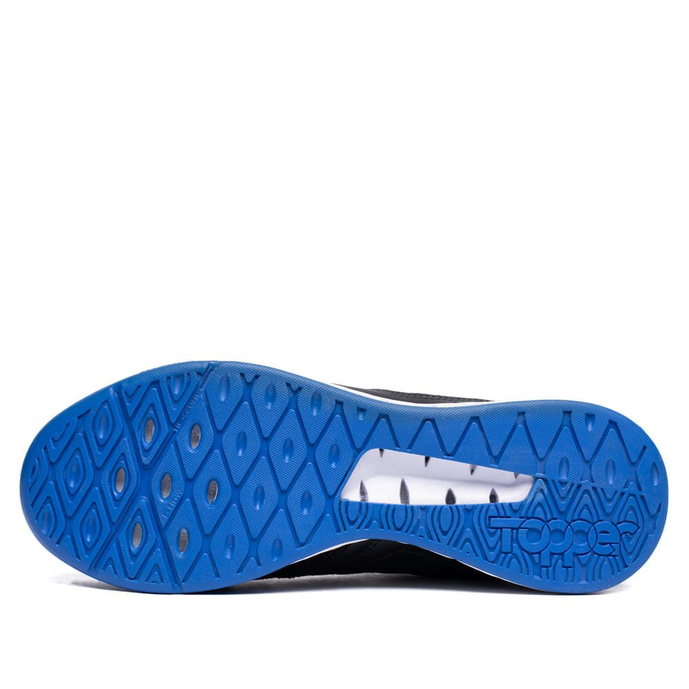 Chuteira Futsal Masculina Topper Dominator Pro Vi Preto/Azul Preto 2