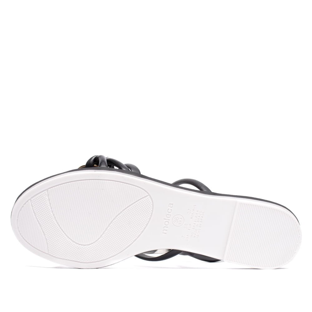 Rasteira Feminina Moleca Napa Texturizado Preto Marrom 3