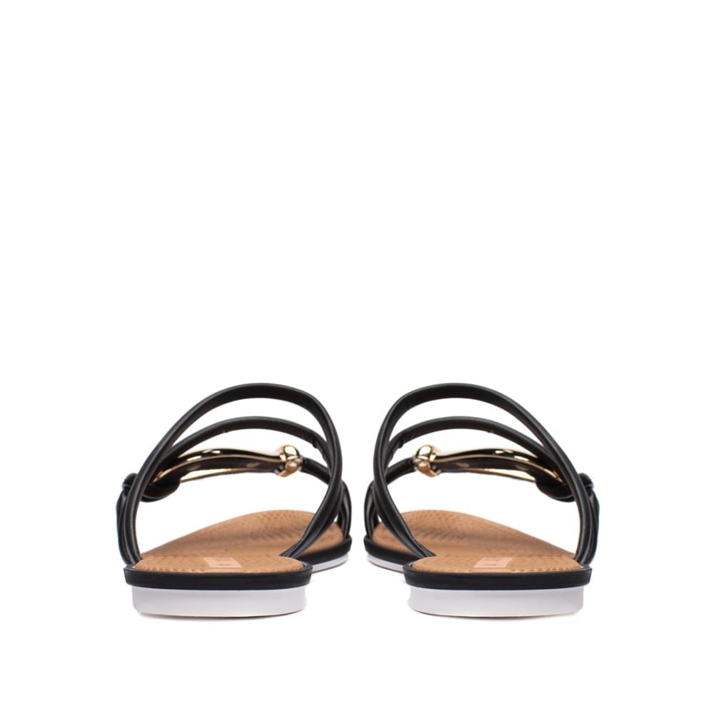Rasteira Feminina Moleca Napa Texturizado Preto Marrom 4