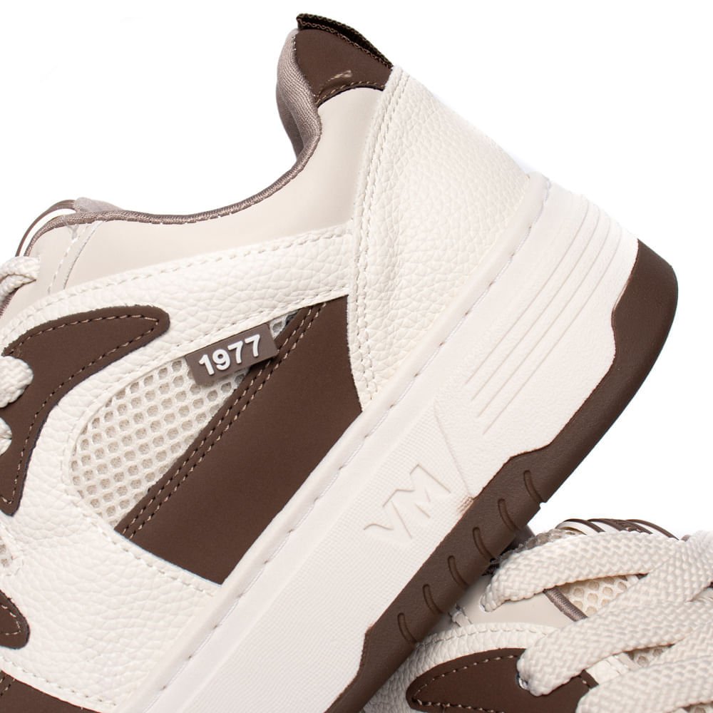 Tênis Feminino Via Marte Napa Caixa Alta Marrom/Off White Marrom 6