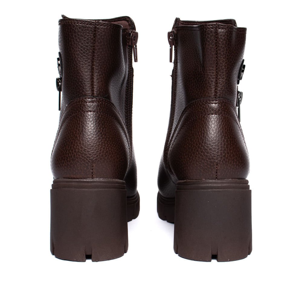 Bota Feminina Via Marte Tratorada Zíper Marrom Marrom 3
