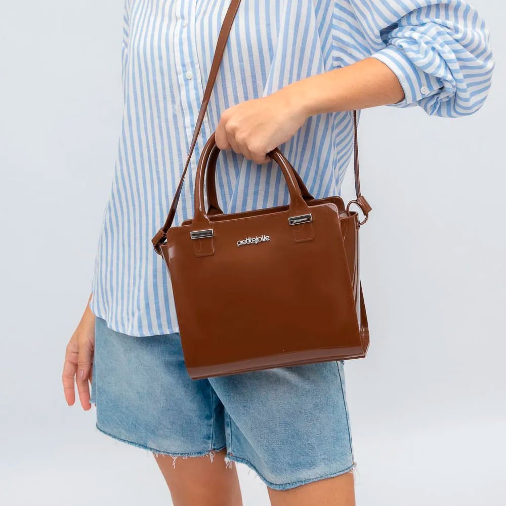Bolsa Feminina Petite Jolie Tiracolo Média Fosca Marrom Marrom 7