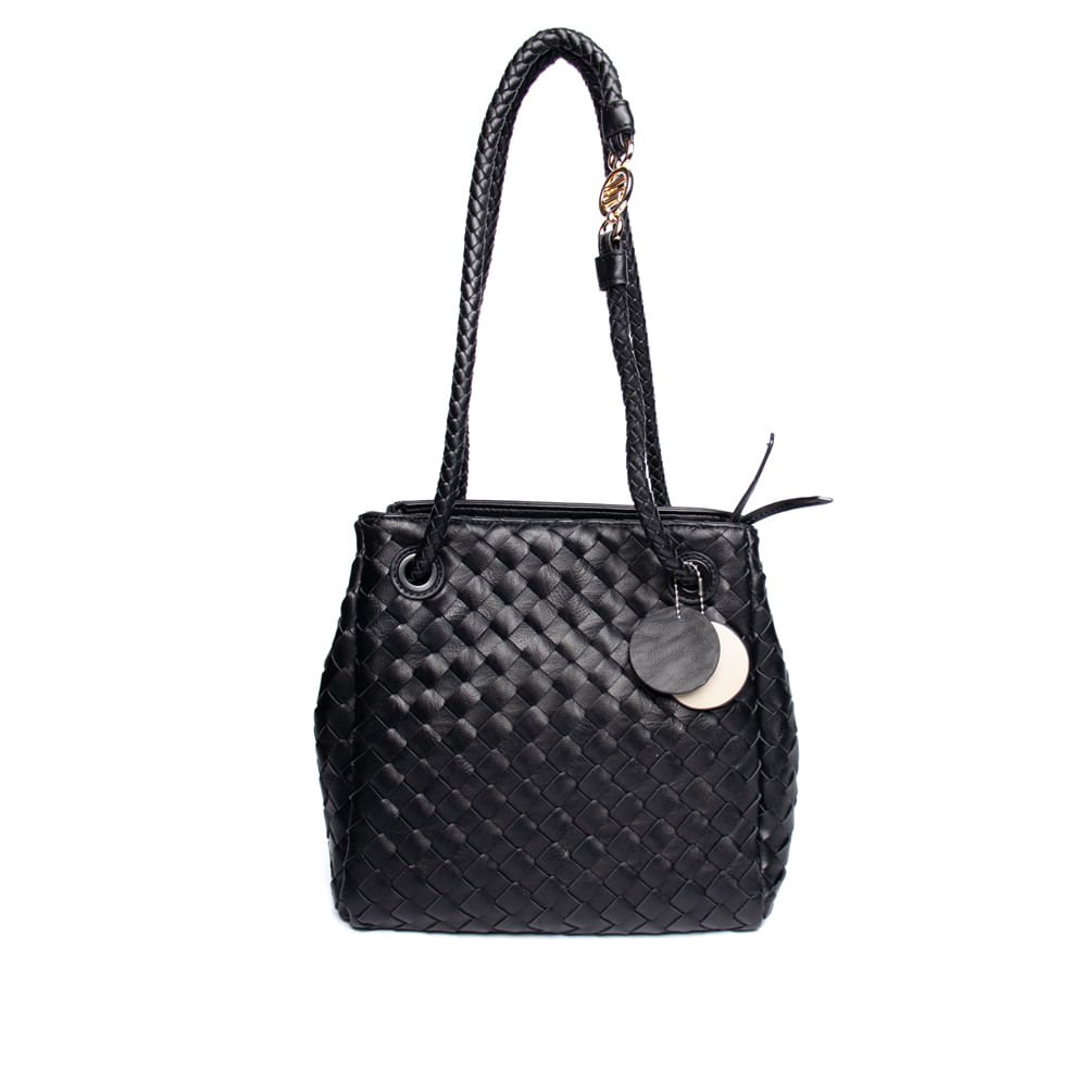 Bolsa Feminina Wj Saco Média Tressê Preto