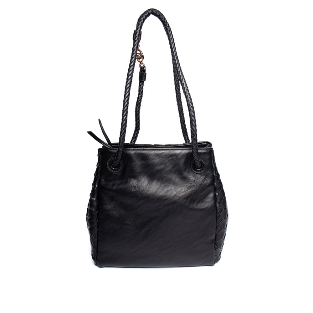 Bolsa Feminina Wj Saco Média Tressê Preto Preto 5