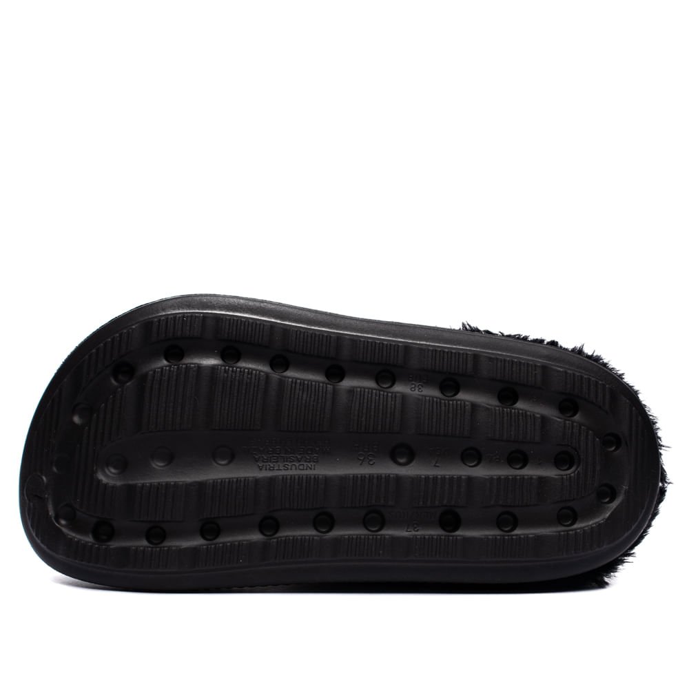 Clog Feminino Moleca Com Pelinho Preto Preto 2
