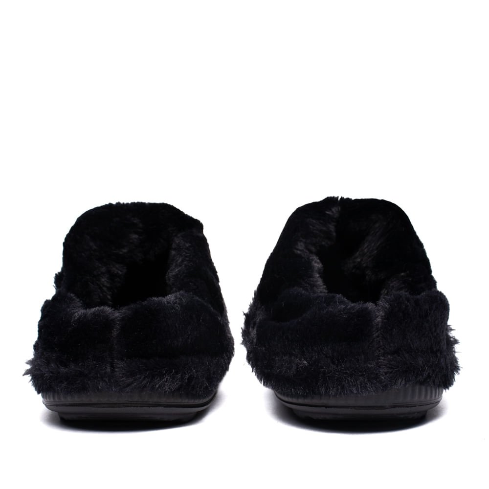 Clog Feminino Moleca Com Pelinho Preto Preto 3