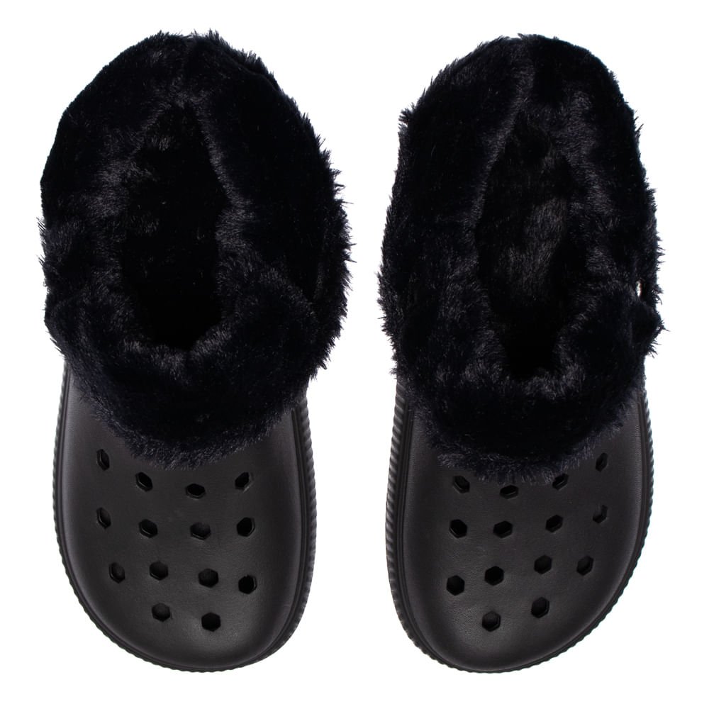 Clog Feminino Moleca Com Pelinho Preto Preto 4