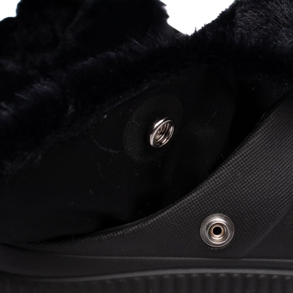 Clog Feminino Moleca Com Pelinho Preto Preto 5