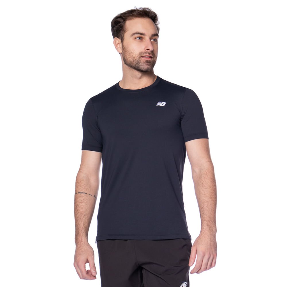 Camiseta Masculina New Balance Essential Esportiva Preto