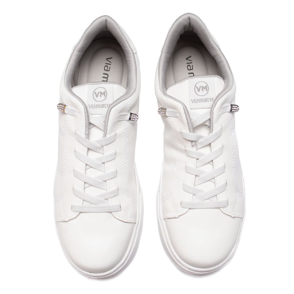 Tênis Feminino Via Marte Slip On Strass Slip On Branco Branco 4