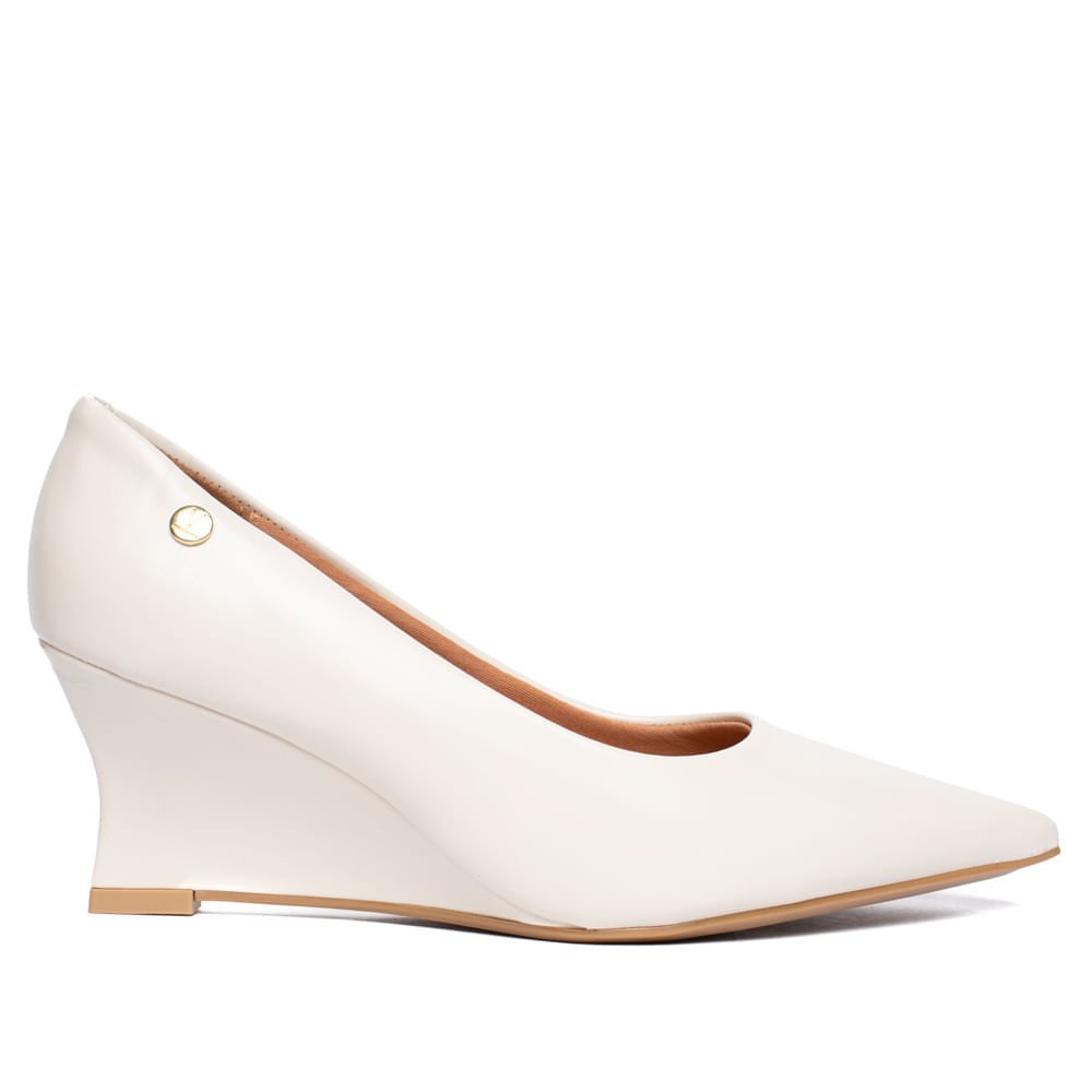 Scarpin Feminino Vizzano Napa Garda Anabela Off White