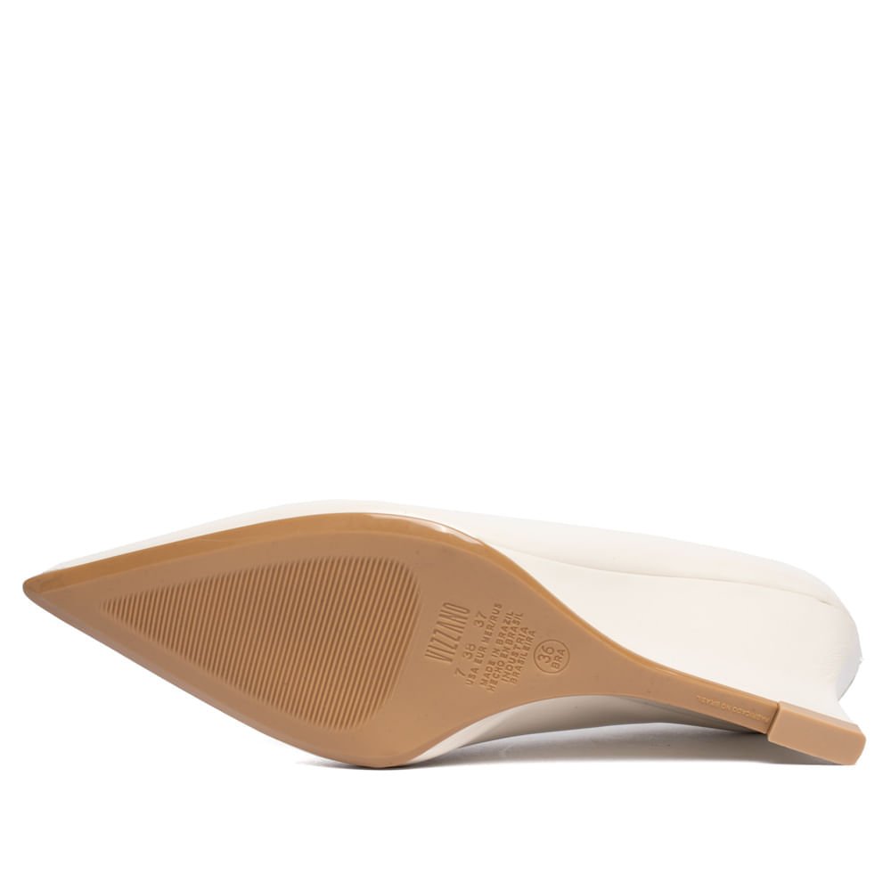 Scarpin Feminino Vizzano Napa Garda Anabela Off White Branco 2