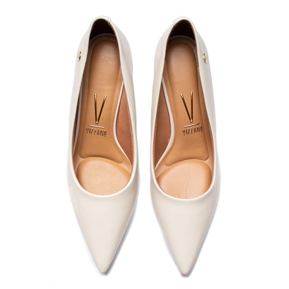 Scarpin Feminino Vizzano Napa Garda Anabela Off White Branco 4