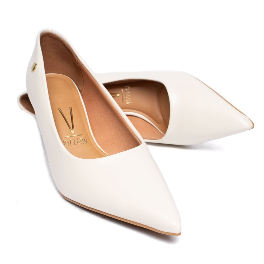 Scarpin Feminino Vizzano Napa Garda Anabela Off White Branco 5