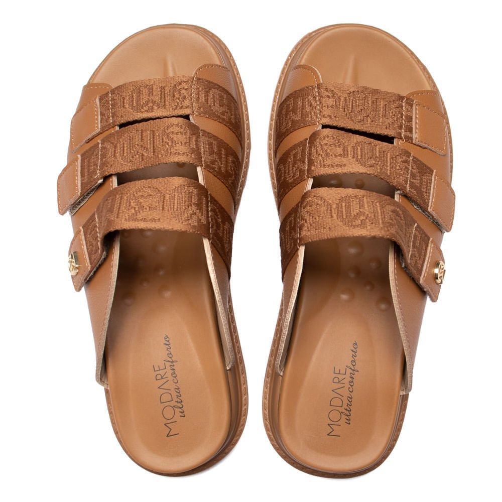 Chinelo Slide Feminino Modare Flatform Gorgurão Caramelo