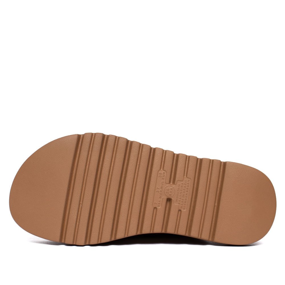 Chinelo Slide Feminino Modare Flatform Gorgurão Caramelo Marrom 3