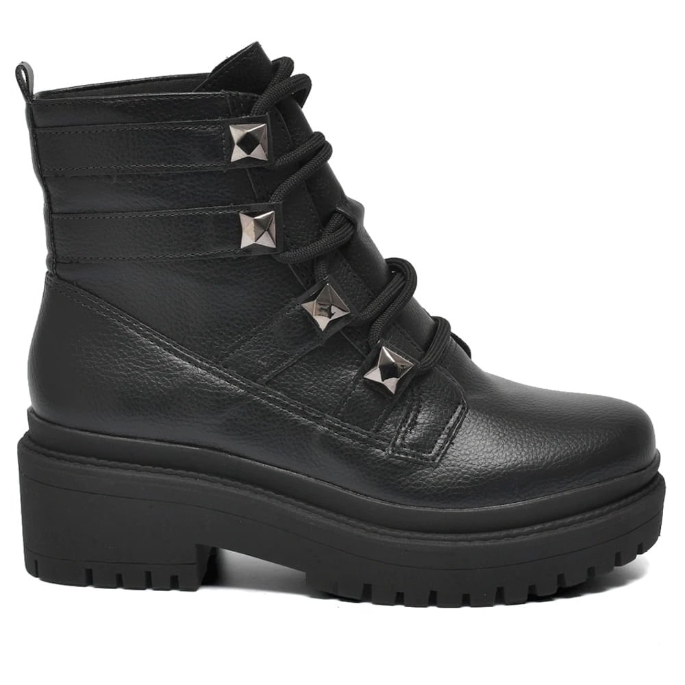 Bota Feminina Via Marte Biker Tratorada Preto