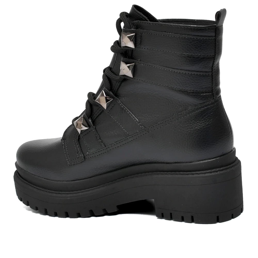 Bota Feminina Via Marte Biker Tratorada Preto Preto 2