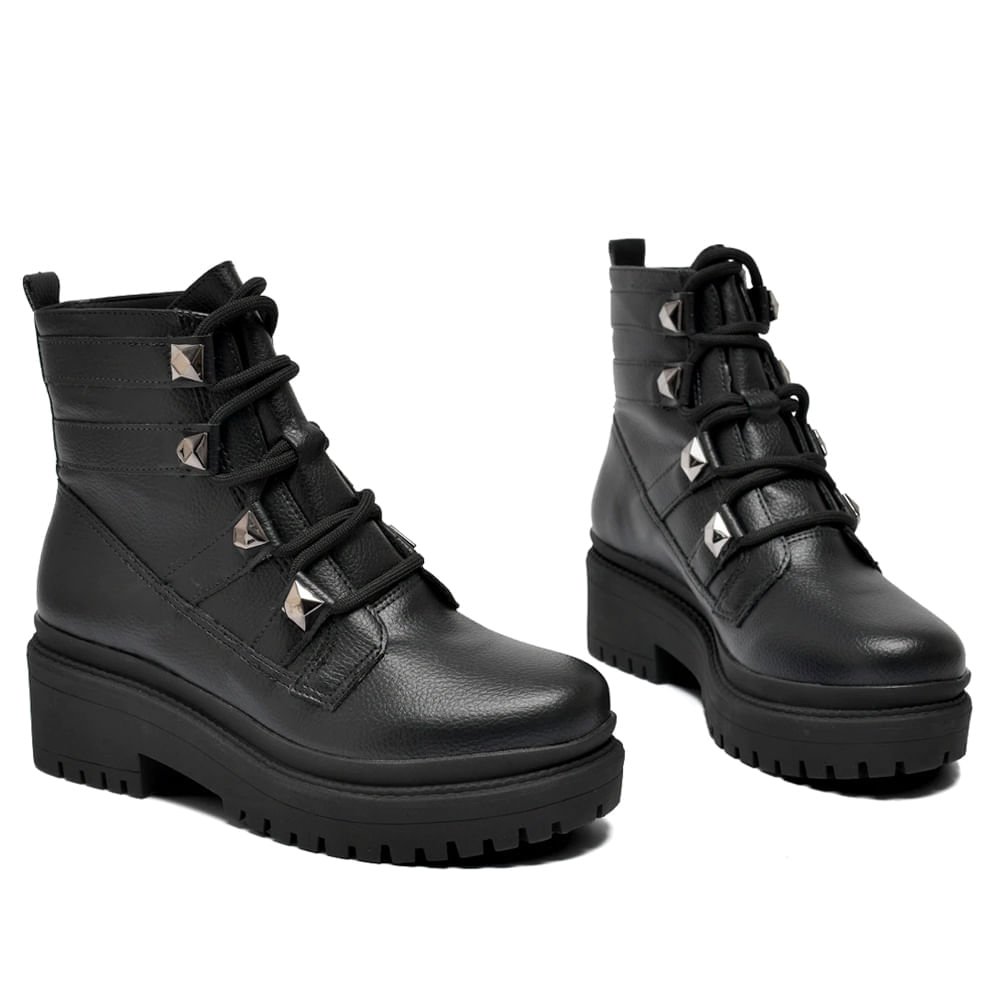 Bota Feminina Via Marte Biker Tratorada Preto Preto 3