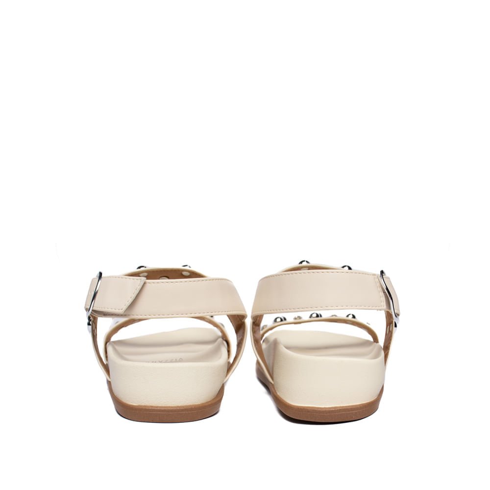 Sandália Feminina Vizzano Papete Pedrarias Off White Branco 3