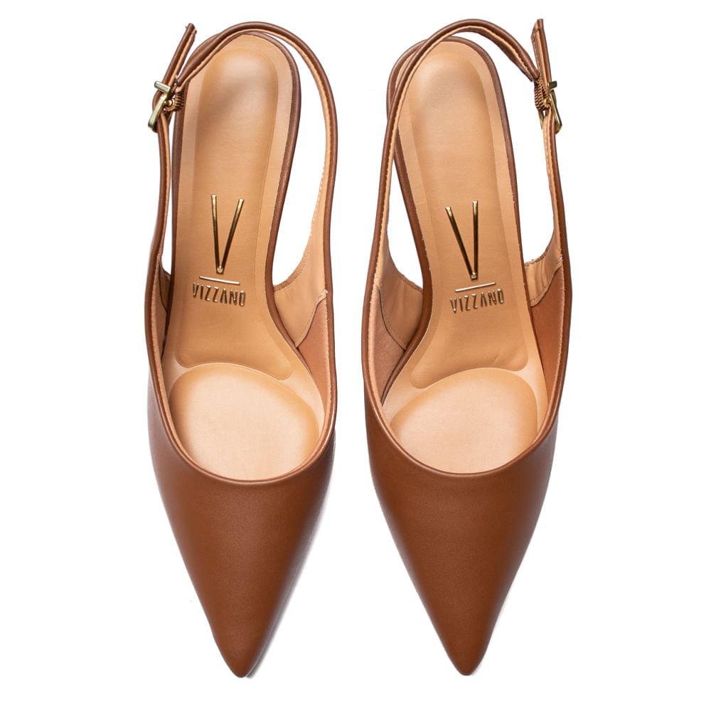 Sapato Feminino Vizzano Scarpin Anabela Elegante Marrom Marrom 4