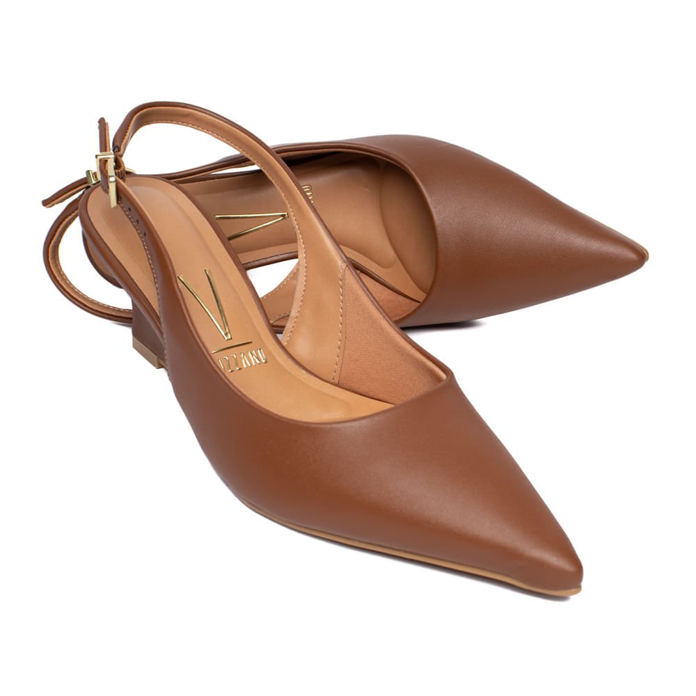 Sapato Feminino Vizzano Scarpin Anabela Elegante Marrom Marrom 5