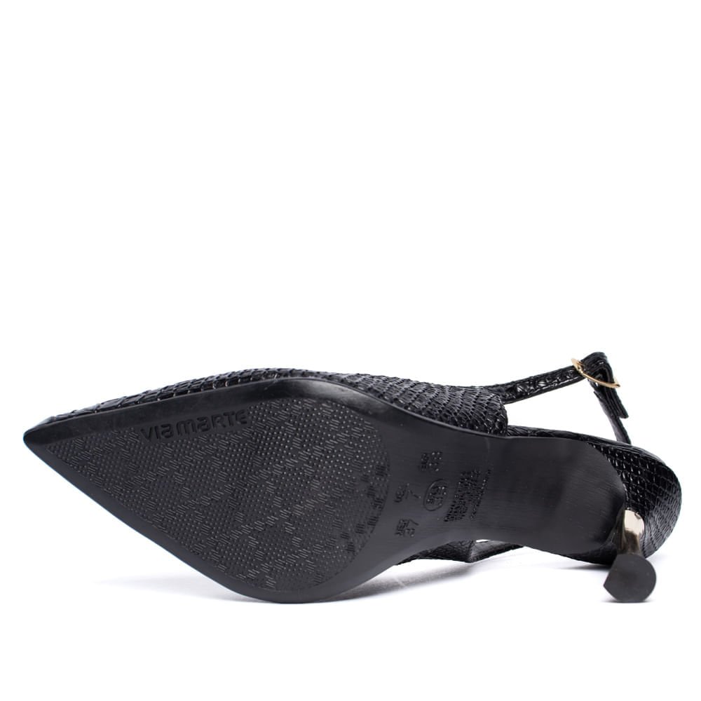 Sapato Feminino Via Marte Slingback Anaconda Preto Preto 2