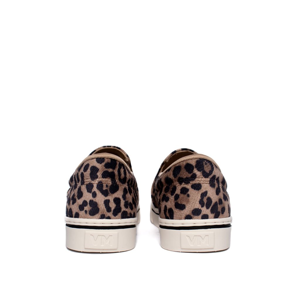Tênis Feminino Via Marte Slip On Animal Print Caramelo/Preto Marrom 3