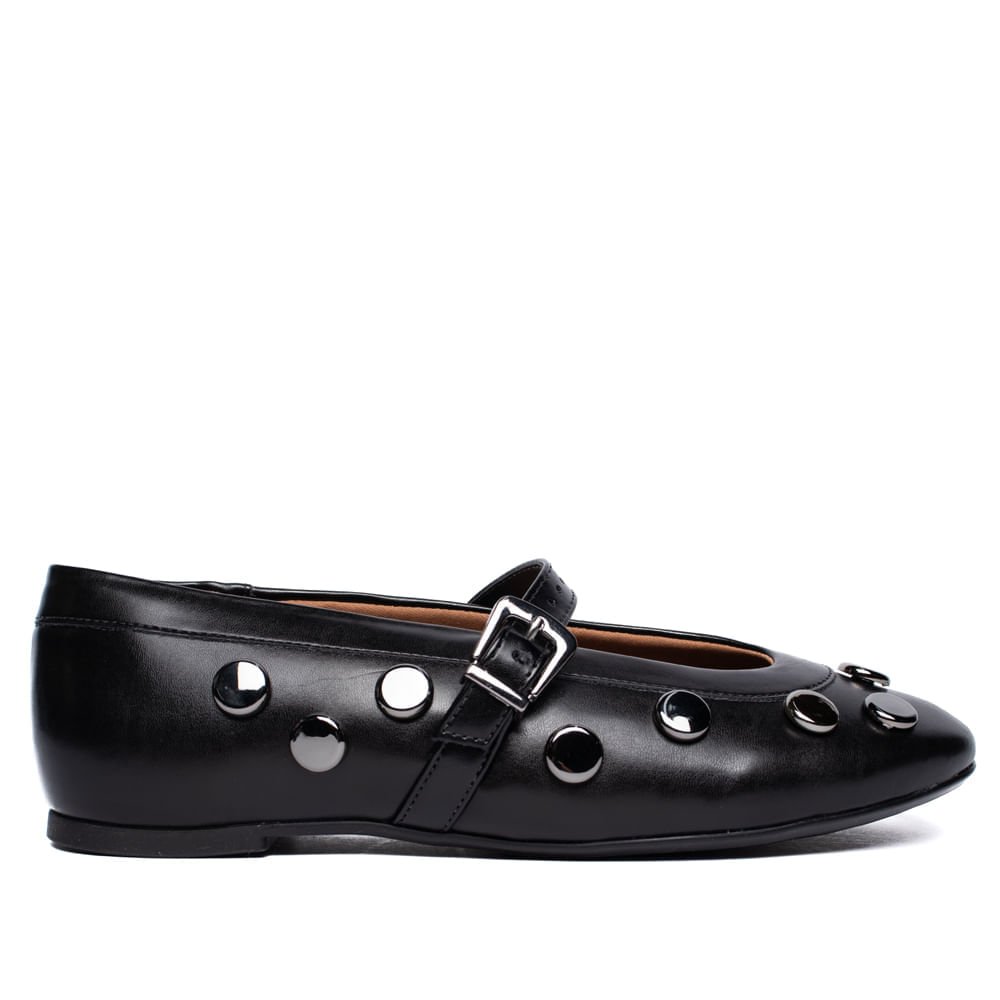 Sapatilha Feminina Vizzano Pedrarias Verniz Casual Preto