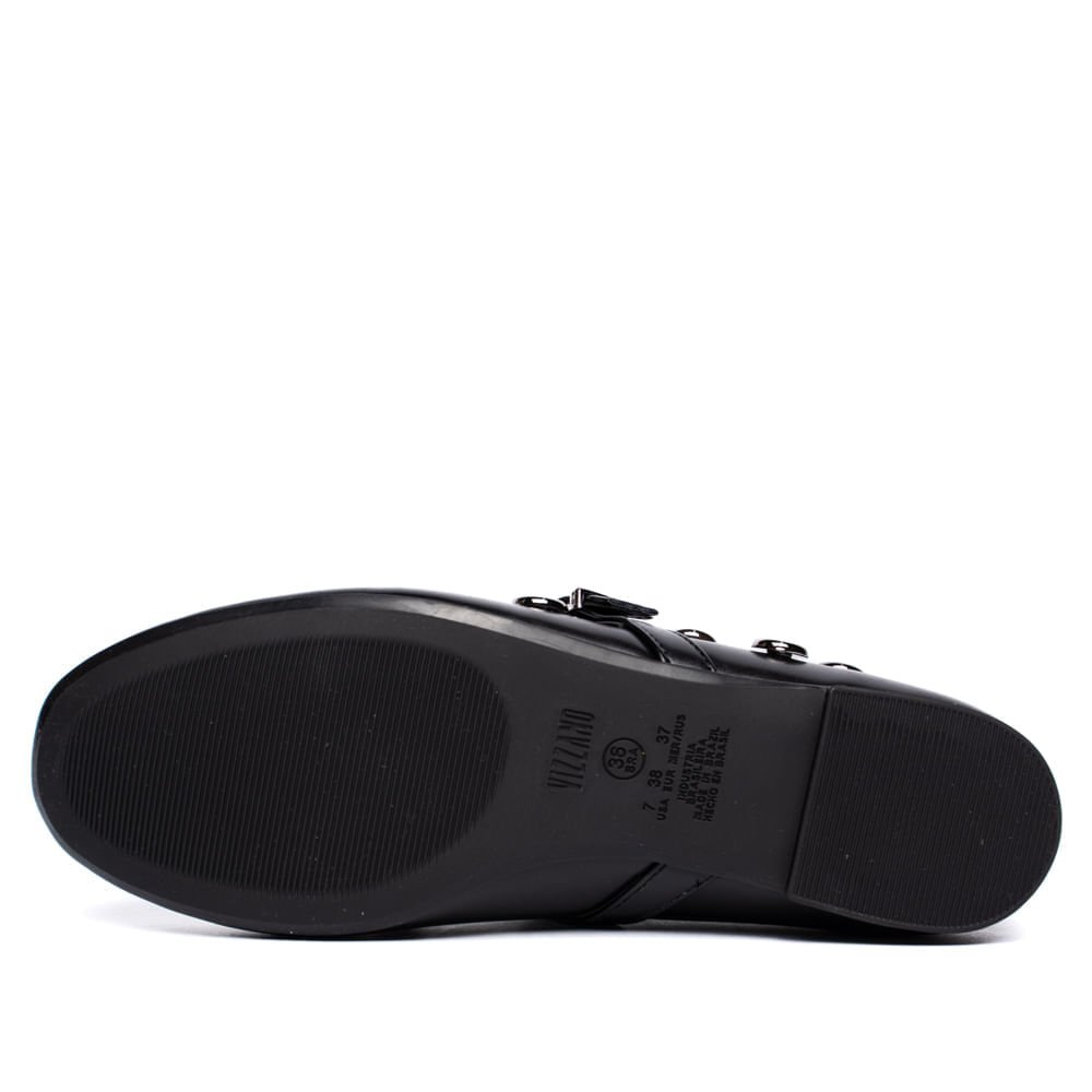 Sapatilha Feminina Vizzano Pedrarias Verniz Casual Preto Preto 2