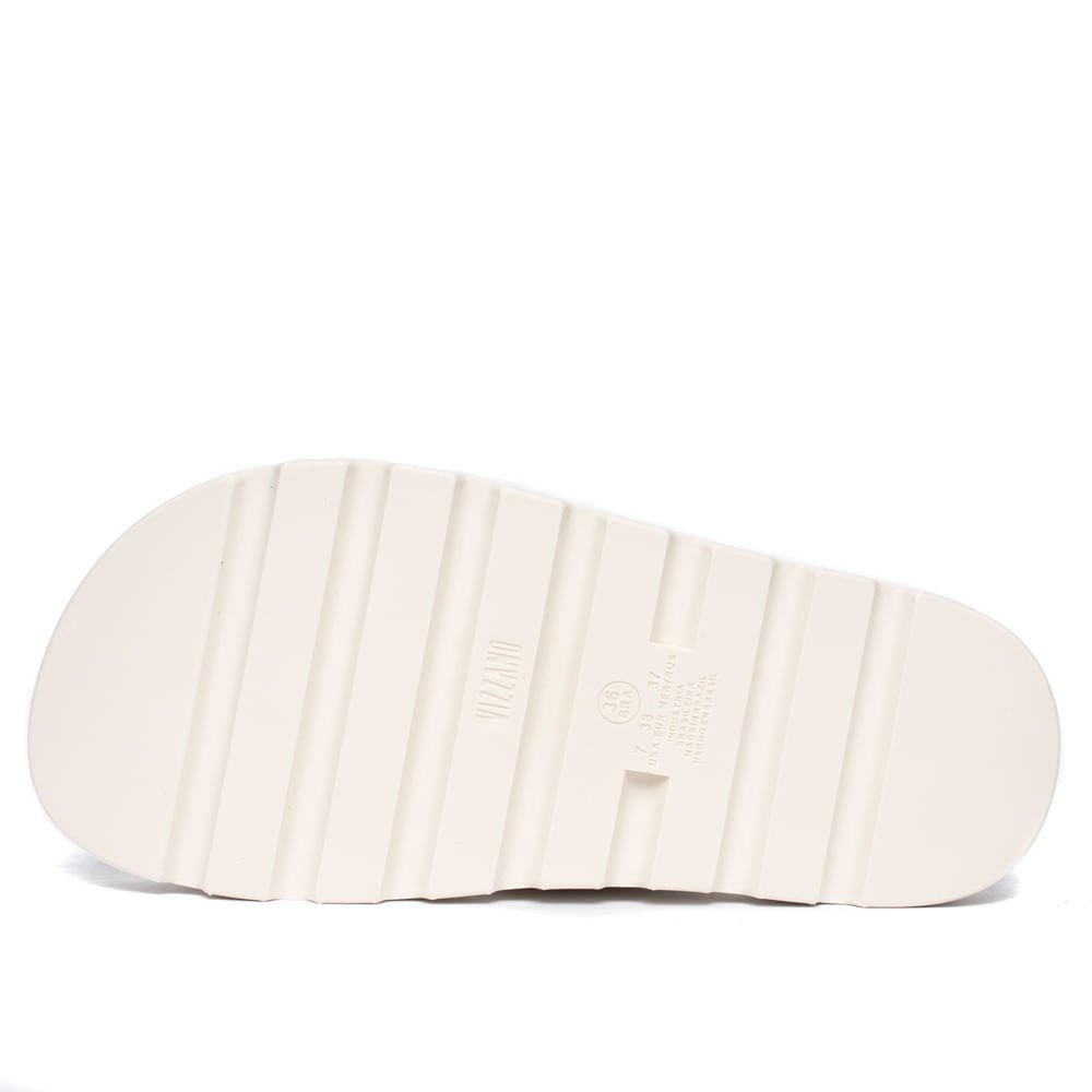 Chinelo Slide Feminino Vizzano Flatform Strass Off White Branco 3