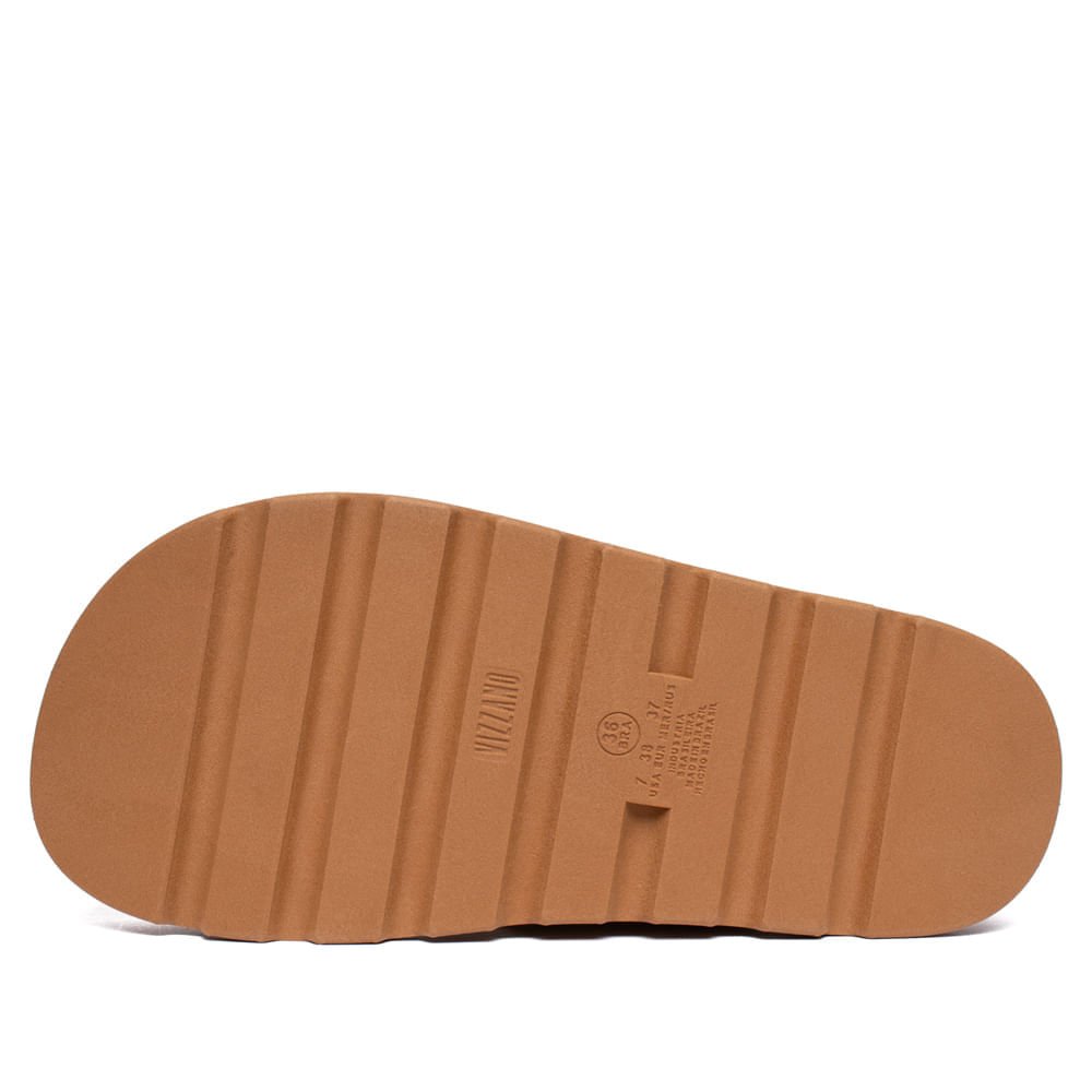 Chinelo Slide Feminino Vizzano Flatform Tramado Bege/Creme Bege 3