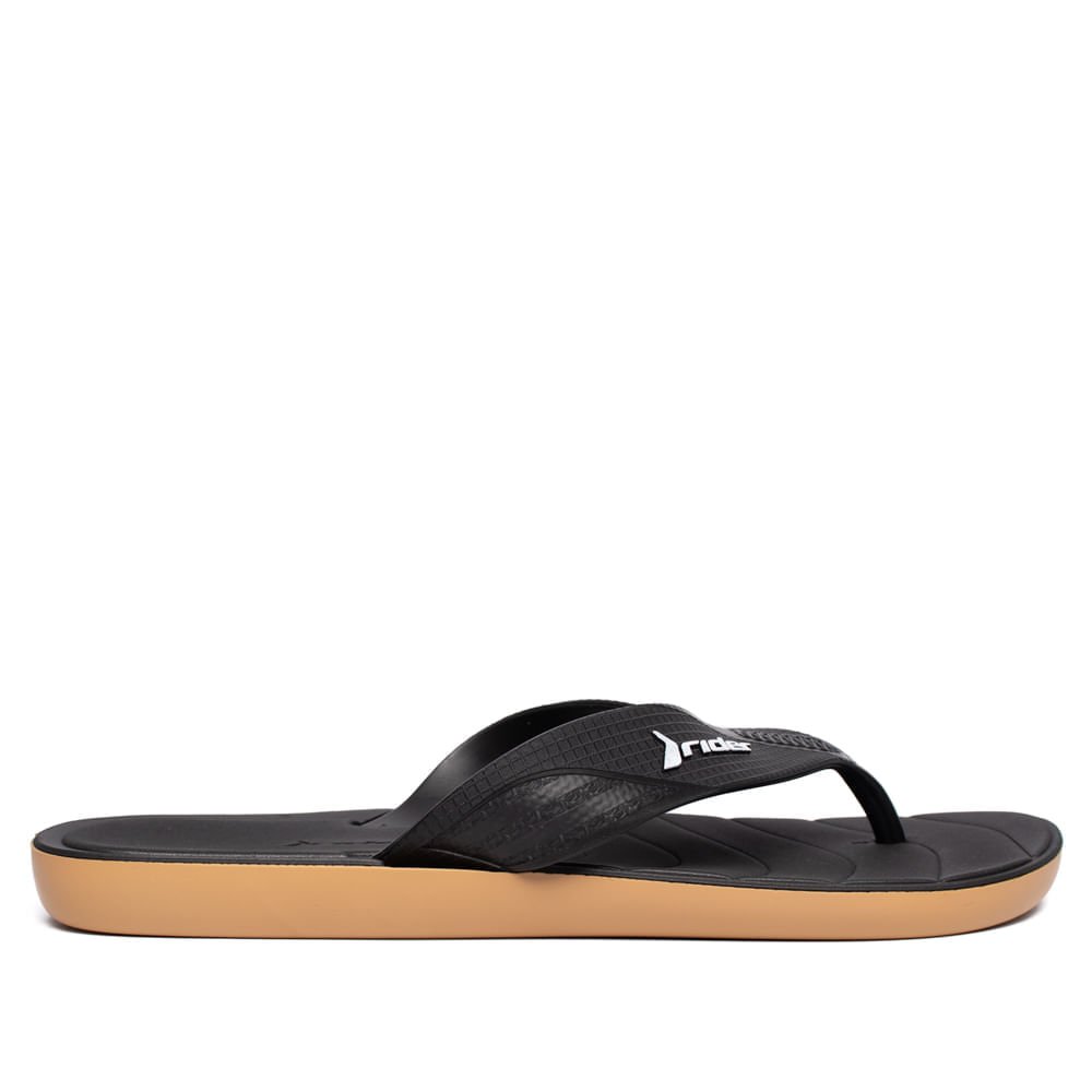 Chinelo Masculino Rider Pulse Tira Dedo Anatômico Preto/Bege Preto 2