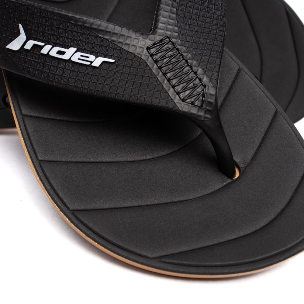 Chinelo Masculino Rider Pulse Tira Dedo Anatômico Preto/Bege Preto 4