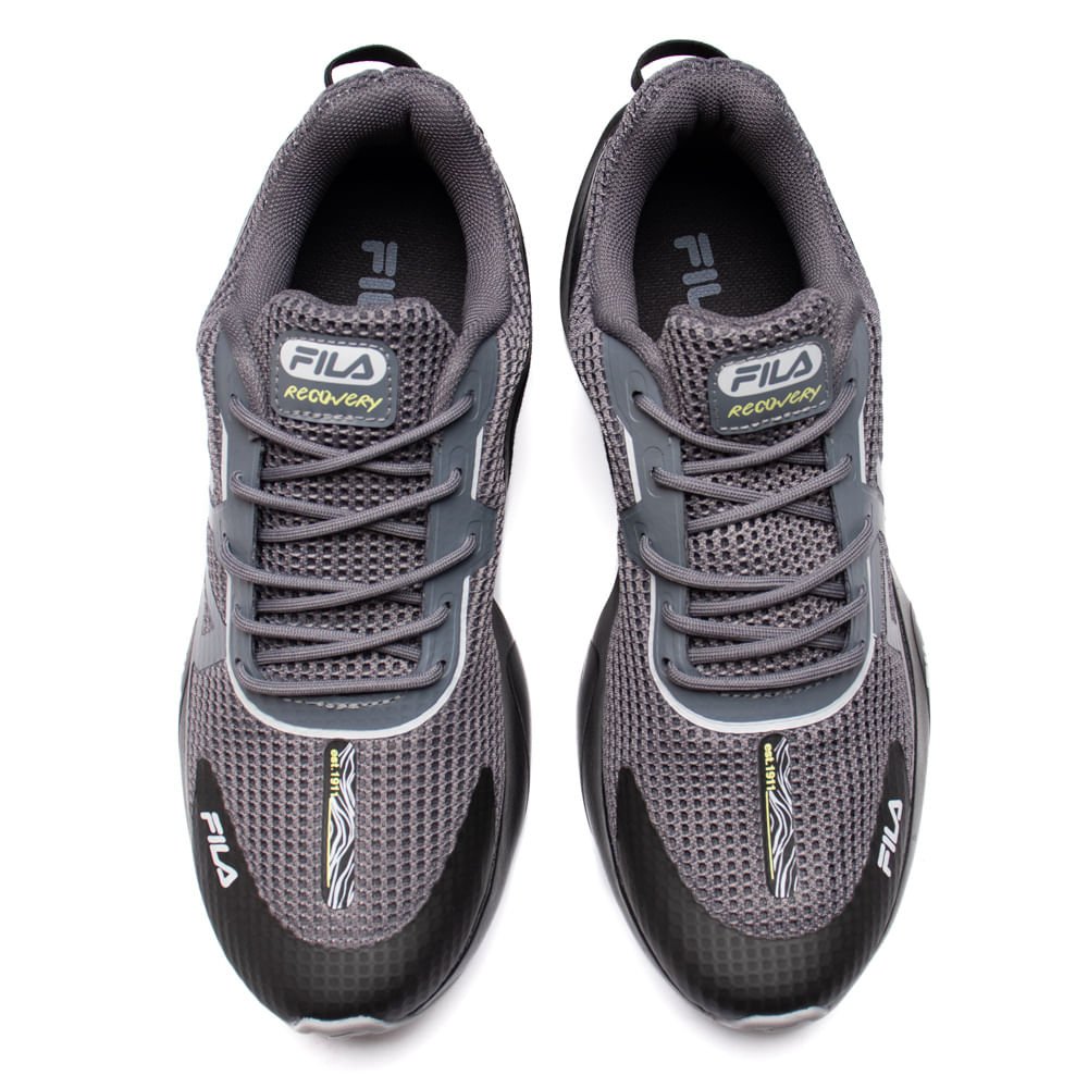 Tênis Masculino Fila Recovery Corrida Cinza/Preto Cinza 4