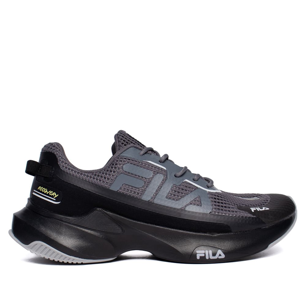 Tênis Masculino Fila Recovery Corrida Cinza/Preto Cinza 6