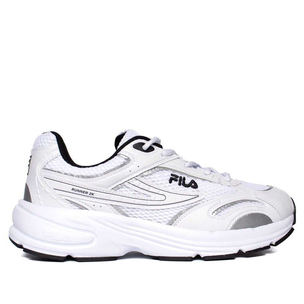 Tênis Masculino Fila Runner 2k Super Action Branco/Preto Branco 6