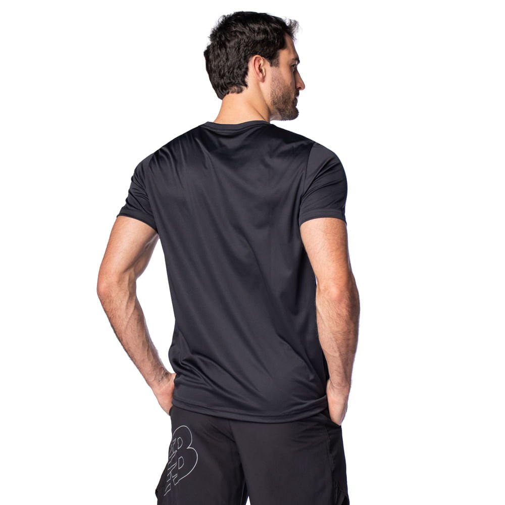 Camiseta Masculina Fila Basic Sports Uv 50+ Ii Preto/Prata Preto 2