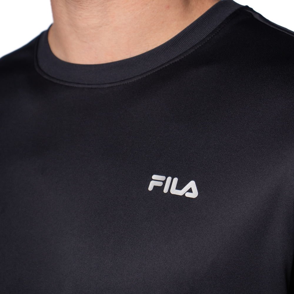 Camiseta Masculina Fila Basic Sports Uv 50+ Ii Preto/Prata Preto 3