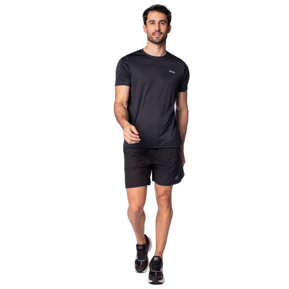 Camiseta Masculina Fila Basic Sports Uv 50+ Ii Preto/Prata Preto 4