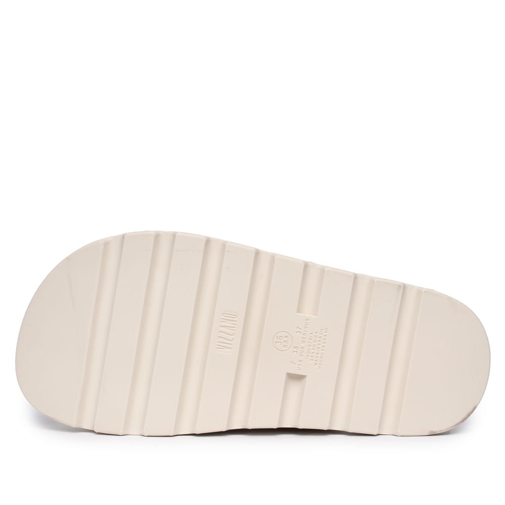 Chinelo Tiras Feminino Vizzano Pelica Flatform Off White Branco 3