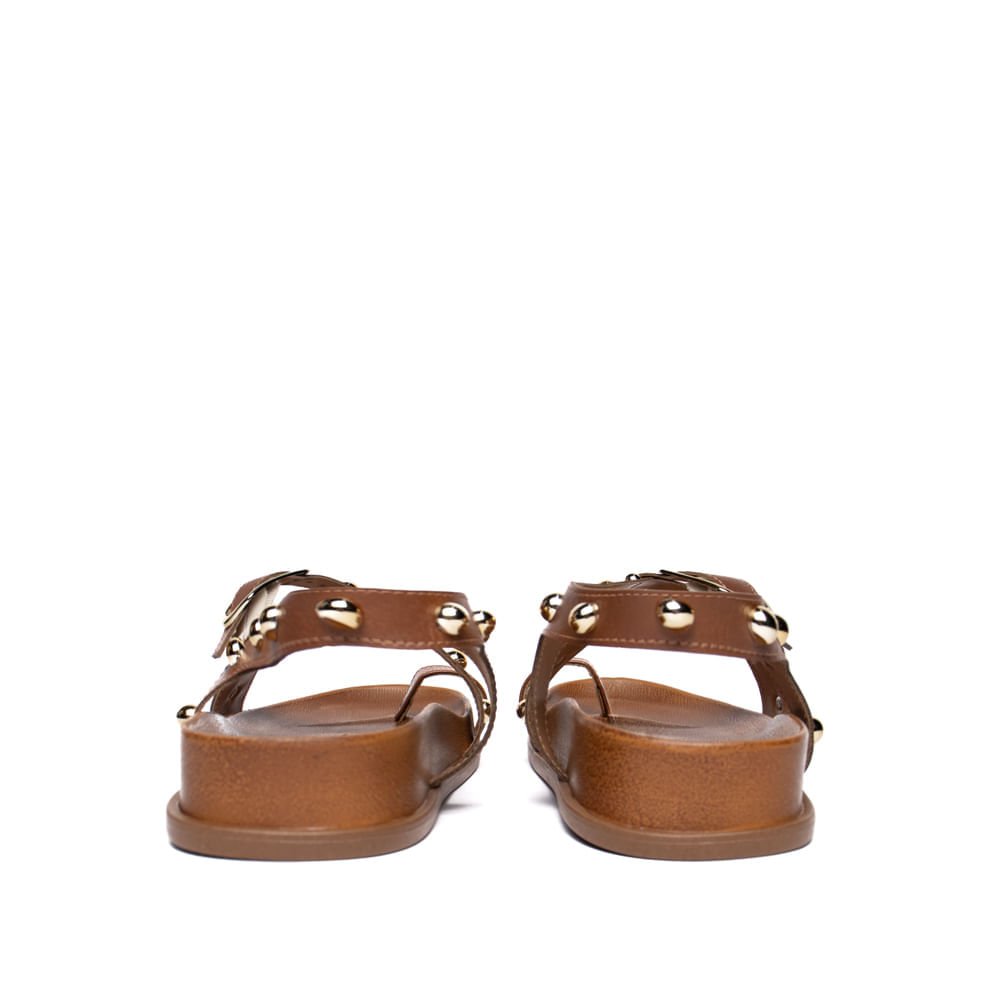 Sandália Feminina Vizzano Papete Napa Calf Fivela Marrom Marrom 3