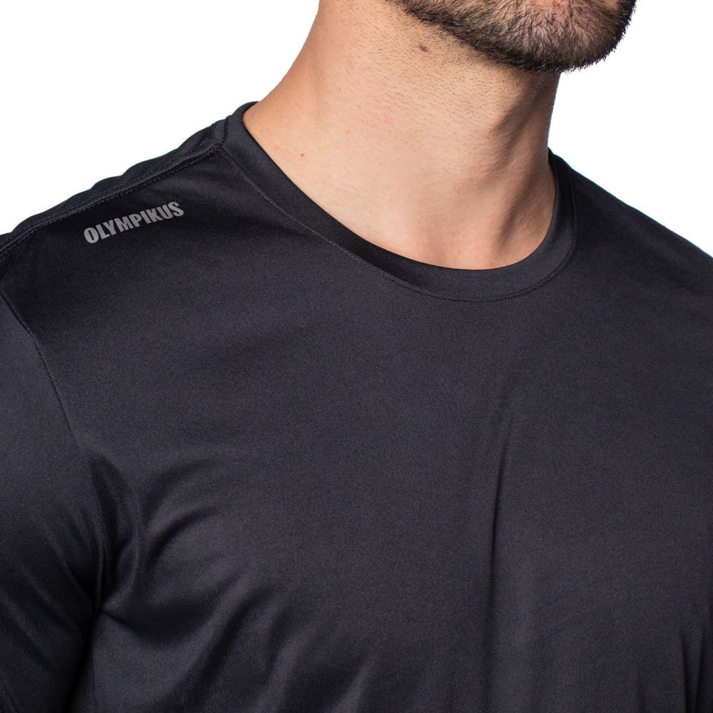 Camiseta Masculina Olympikus Essential Manga Curta Preto Preto 3