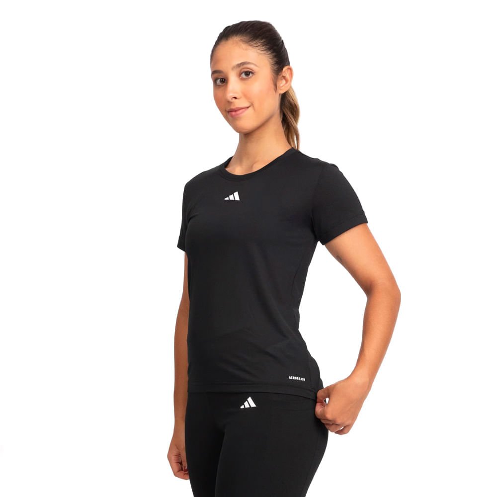 Camiseta Feminina Adidas Own The Run 3 Listras Preto
