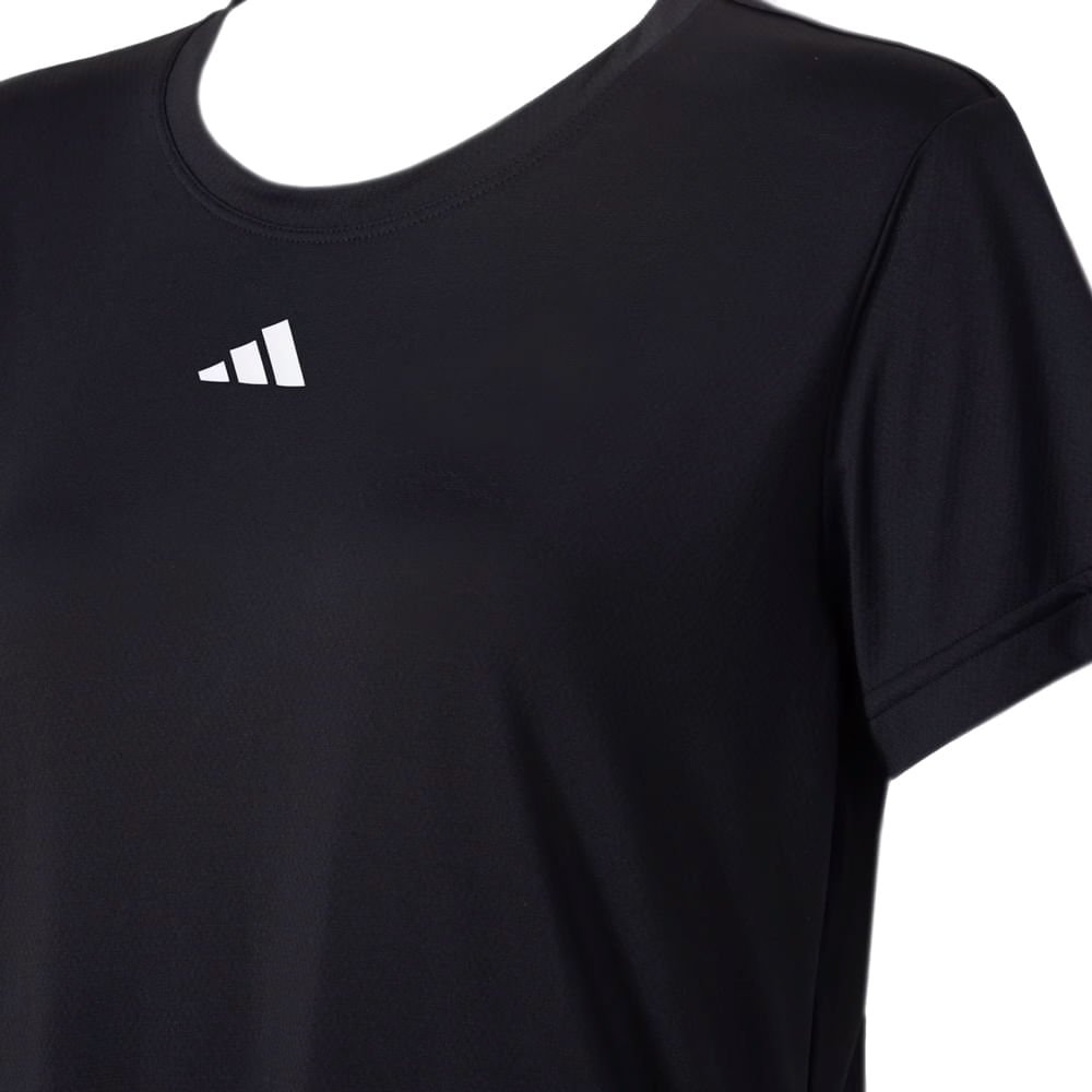 Camiseta Feminina Adidas Own The Run 3 Listras Preto Preto 3