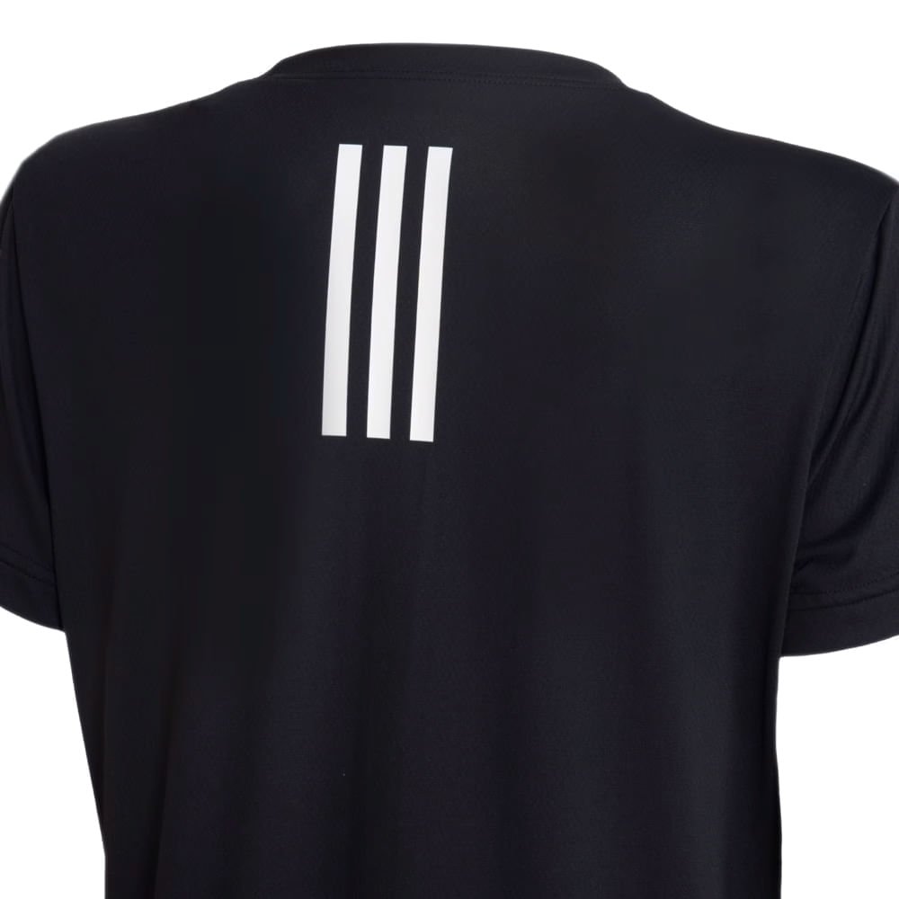 Camiseta Feminina Adidas Own The Run 3 Listras Preto Preto 5